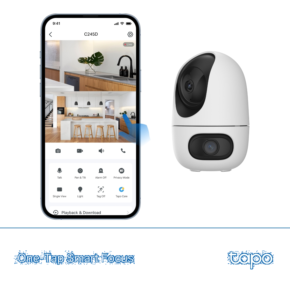 TP-LINK TAPO C245D Çift Lensli Pan/Tilt Wi-Fi Güvenlik Kamerası