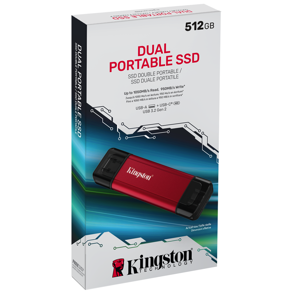 Kingston SPSD 512GB USB 3.2 Type-C Taşınabilir Harici SSD 1050MB Okuma/950MB Yazma