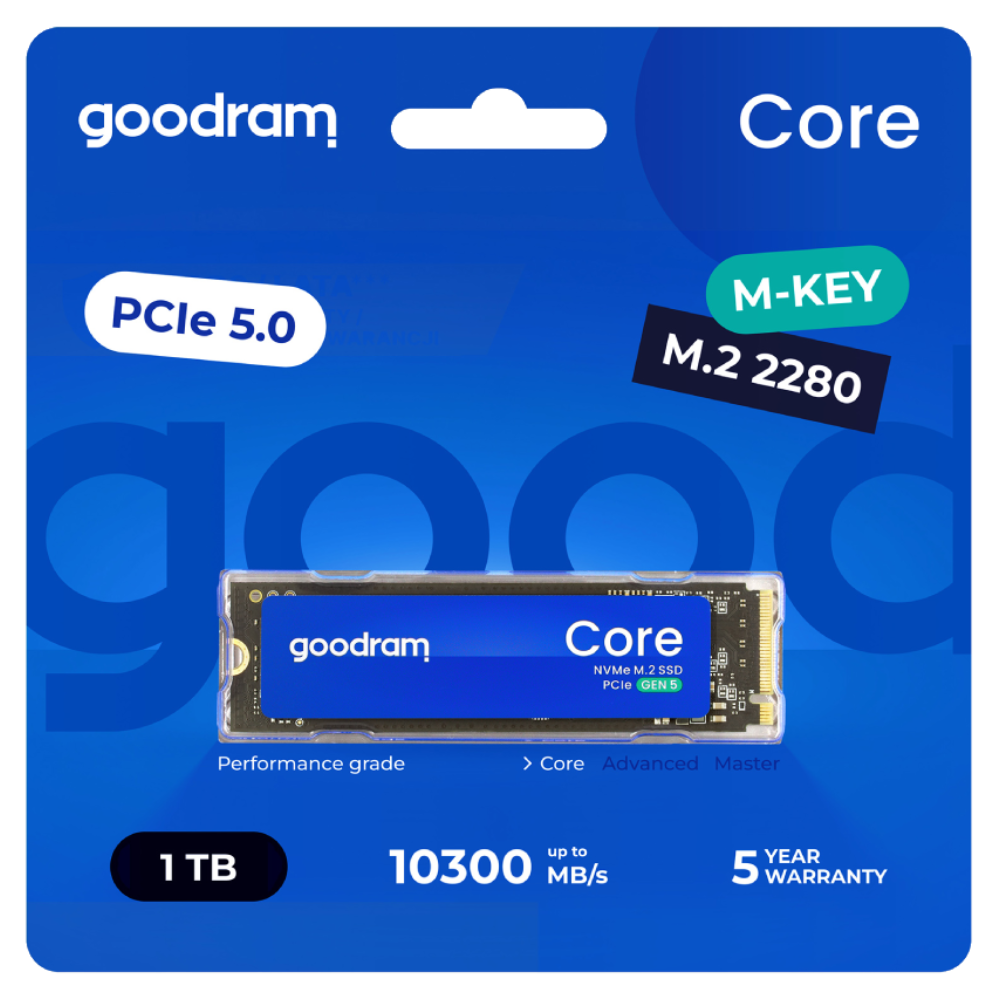 GOODRAM Core 1TB Gen5 M.2 2280 SSD 10200MB Okuma / 8400MB Yazma
