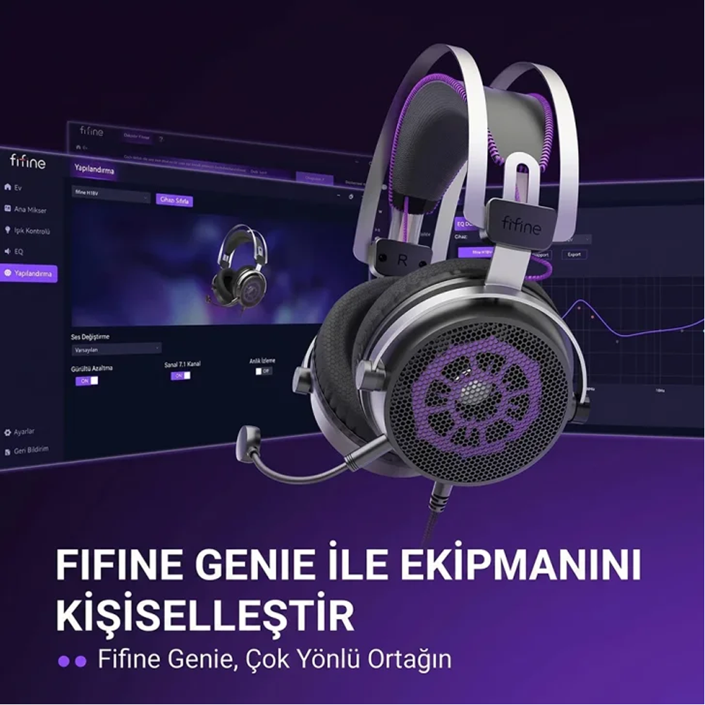 Fifine Ampligame H18V Mikrofonlu 7.1  Siyah Gaming Kulaklık