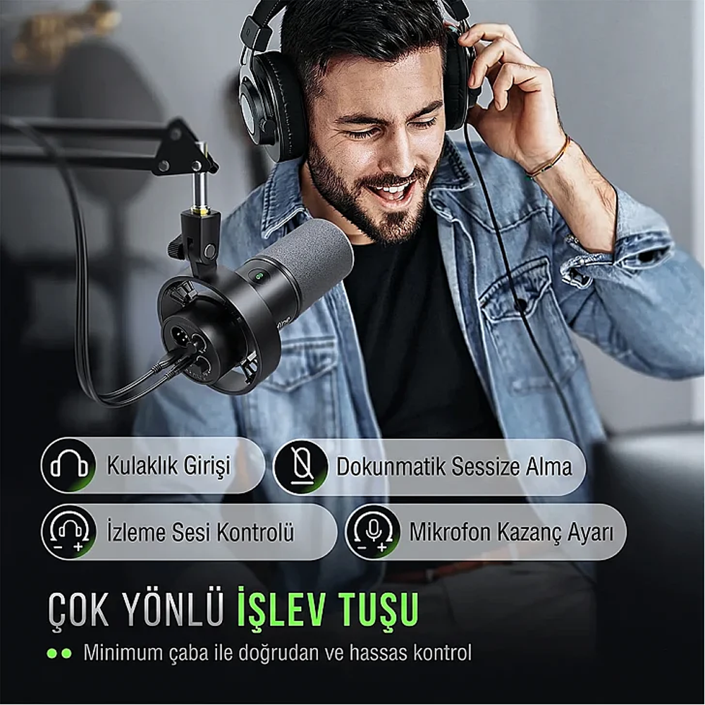 Fifine AmpliTank K688CT XLR/USB RGB Dinamik Yayıncı Mikrofon Seti