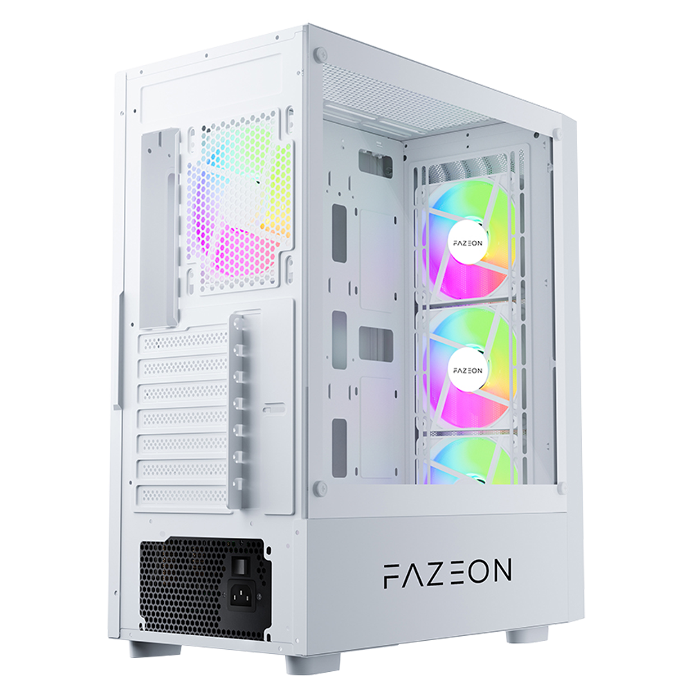FAZEON F18 650W 80+ Bronze Tempered Glass Mesh 4x ARGB Fanlı USB 3.0 Beyaz E-ATX Bilgisayar Kasası