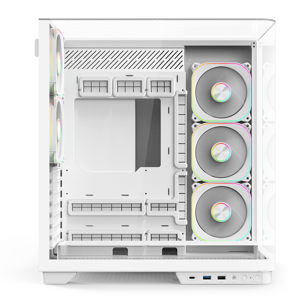 FAZEON F25 850W 80+ Bronze Full Modüler Gen5 Mesh 5x ARGB Fanlı Type-C Beyaz ATX Gaming Kasası