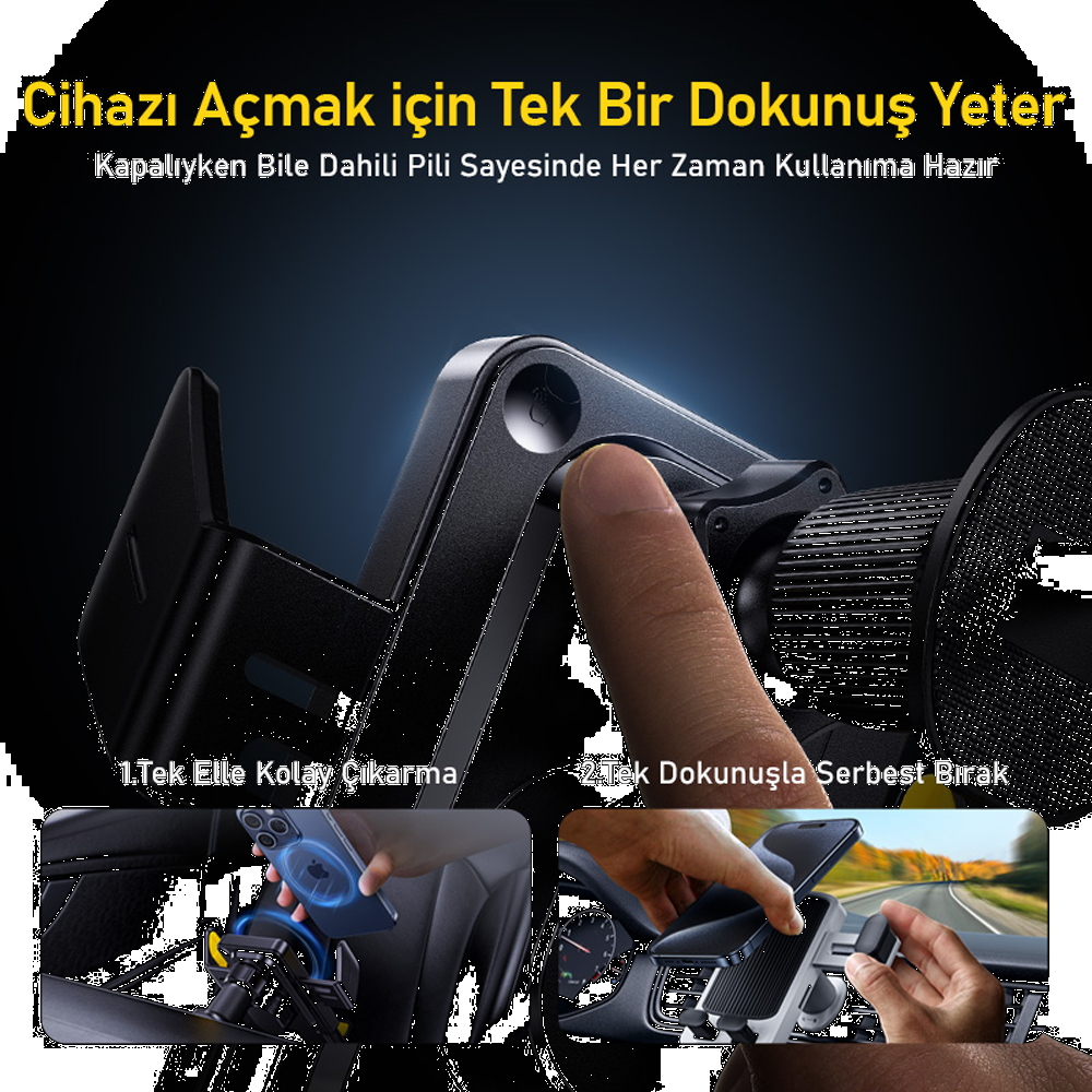 AOHI Superauto Araç İçi Şarjı, 15W Siyah Hızlı Şarj Aleti