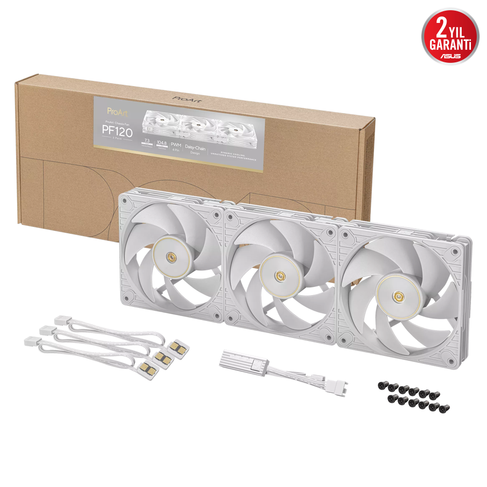 ASUS PROART PF120 PWM Beyaz 120mm Üçlü Kasa Fanı