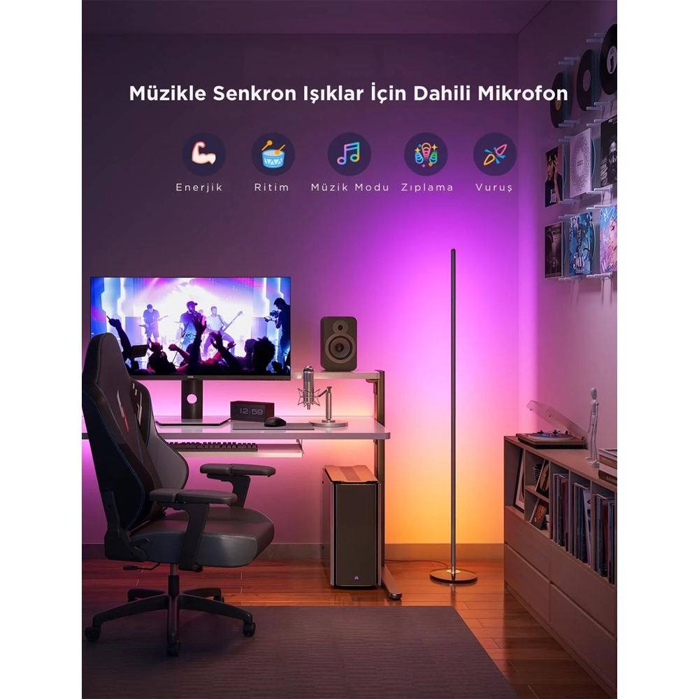 Govee Basic Lite Akıllı Siyah Köşe Aydınlatma Lambası