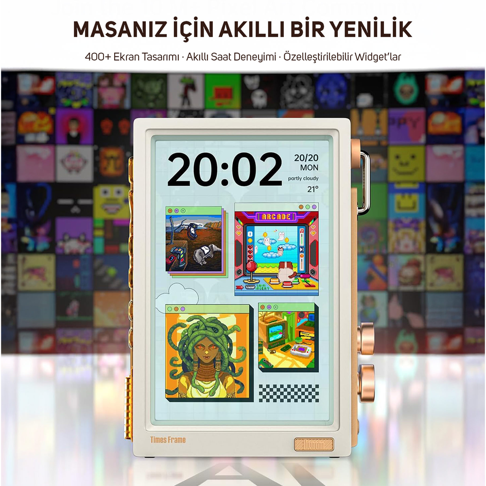  Divoom Times Frame 10.1" 64GB Akıllı Kişiselleştirilebilir RGB LED IPS Beyaz Dijital Çerçeve