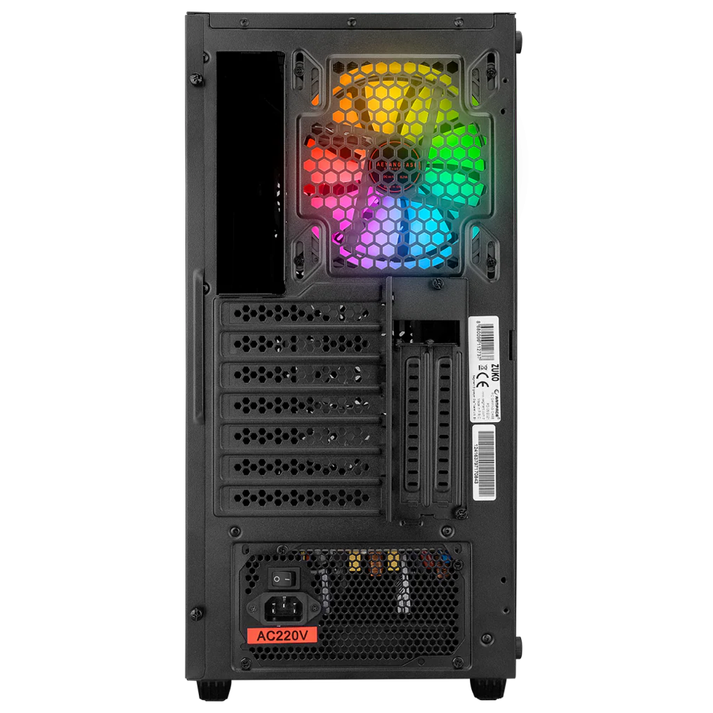 Rampage ZUKO 600W 80 Plus Bronze Rainbow 4 Adet Fanlı Temper Camlı ATX Mid Tower Kasa