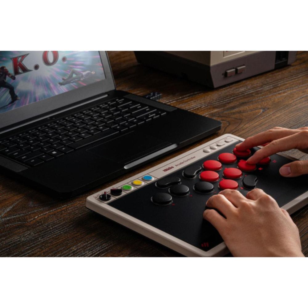8BitDo All Button Arcade Stick (Switch/Switch 2 ve Windows için) Mekanik Switch 2.4 G Kablosuz Siyah Gamepad