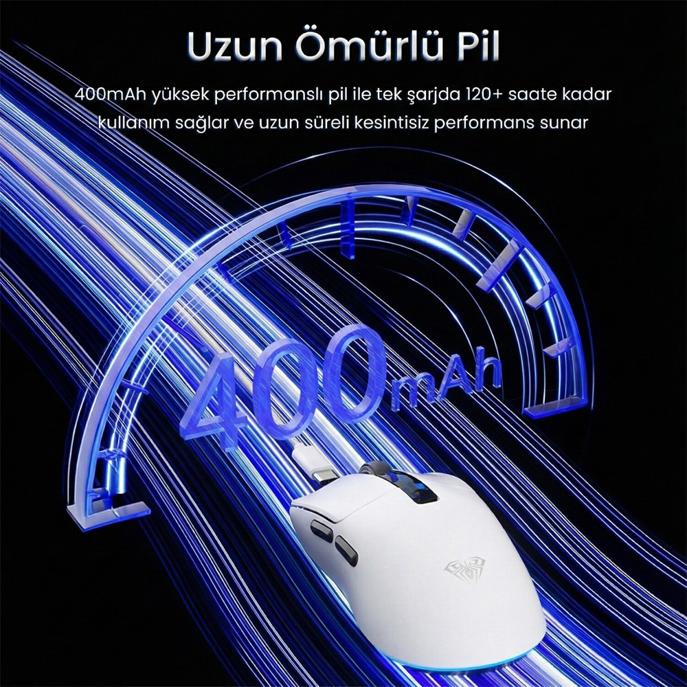 Aula SC590 Pro PAW3311 20000 DPI 1000Hz Kablosuz Siyah Gaming Mouse
