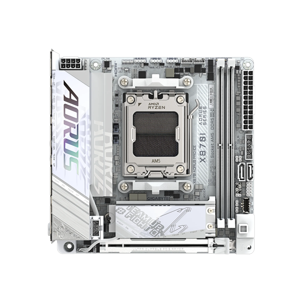 GIGABYTE X870I AORUS PRO ICE WIFI7 8400MHz(OC) DDR5 Soket AM5 M.2 HDMI Mini-ITX Anakart