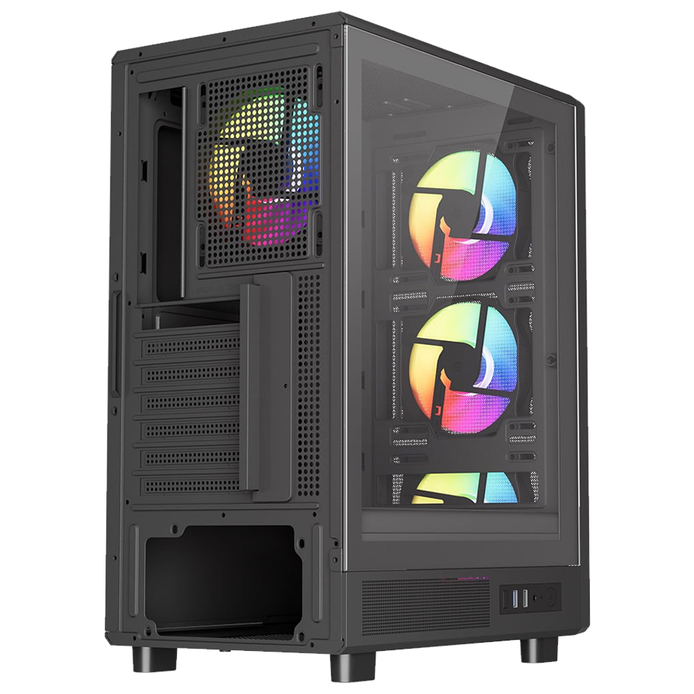 PowerBoost A601B 600W 80+ Bronze Tempered Glass USB 3.0 RGB Siyah ATX Mid Tower Kasa