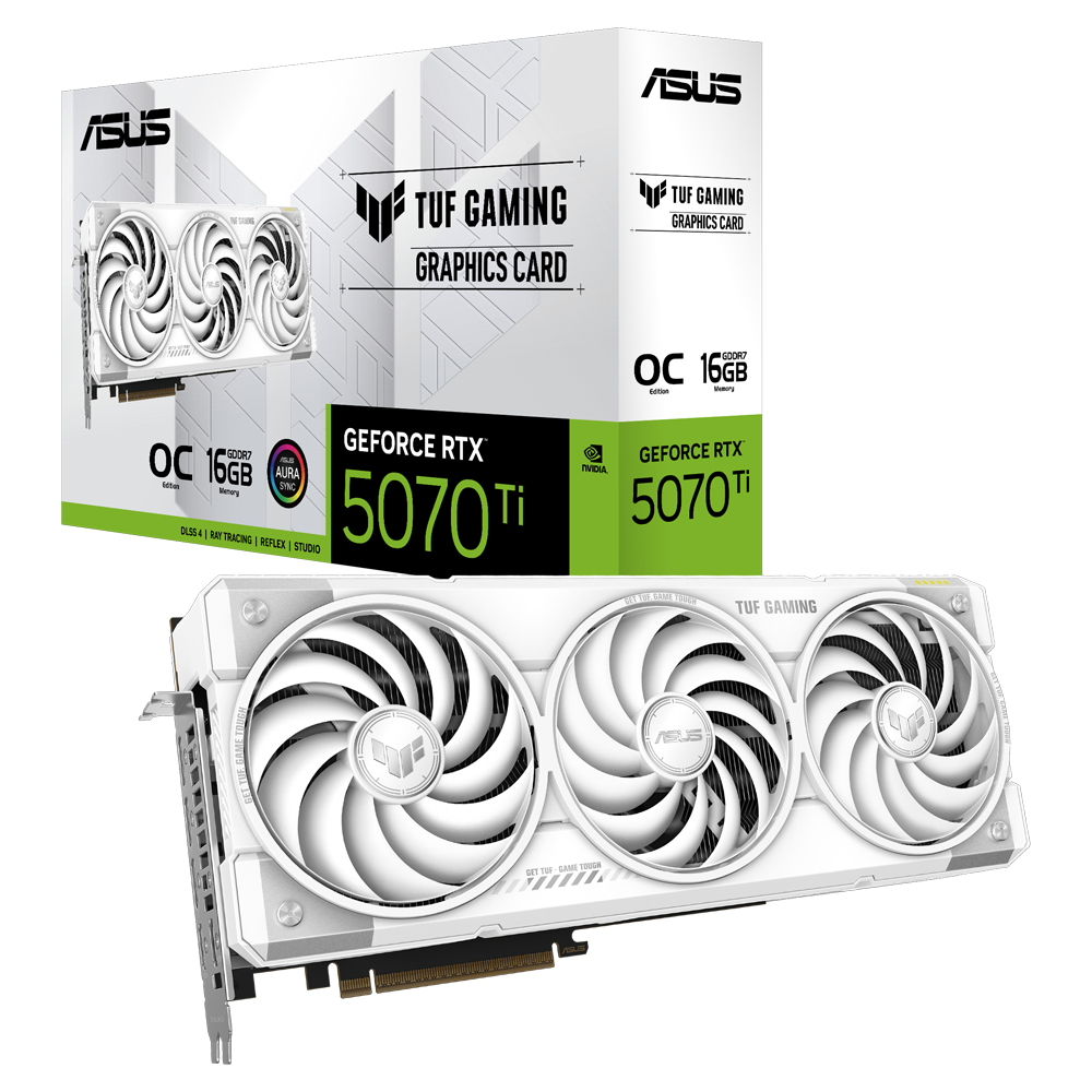 未使用品 ASUS GEFORCE RTX 5070Ti ASUS TUF Gaming GeForce RTX 5070 Ti WHITE OC Edition 16GB GDDR7