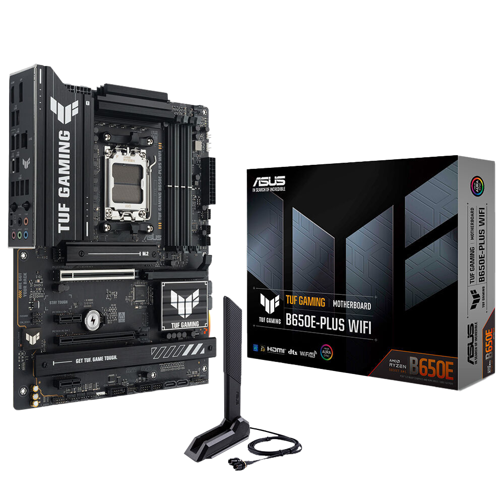 ASUS TUF GAMING B650E PLUS WIFI 8000MHz OC DDR5 Soket AM5 M.2 HDMI DP ATX Anakart görsel 1