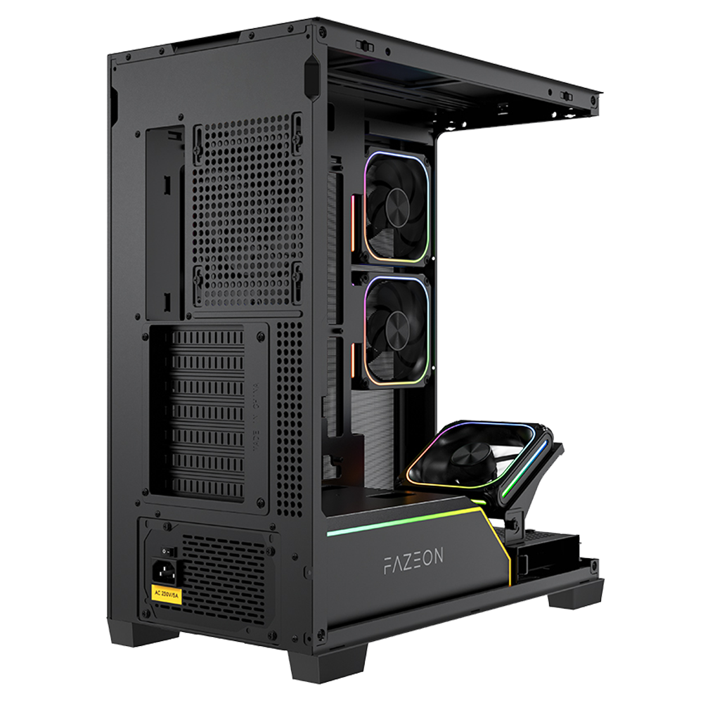 FAZEON F14 750W 80+ Bronze Full Modular Gen5 Tempered Glass Mesh 4x120mm ARGB Fanlı Type-C Siyah ATX Bilgisayar Kasası