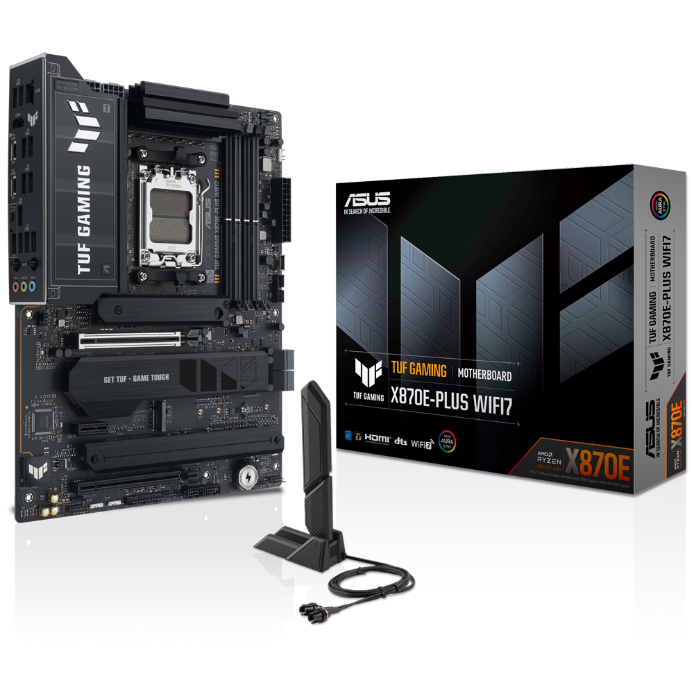 ASUS TUF GAMING X870E-PLUS WIFI7 8000MHz OC DDR5 Soket AM5 M.2 HDMI ATX Anakart görsel 1