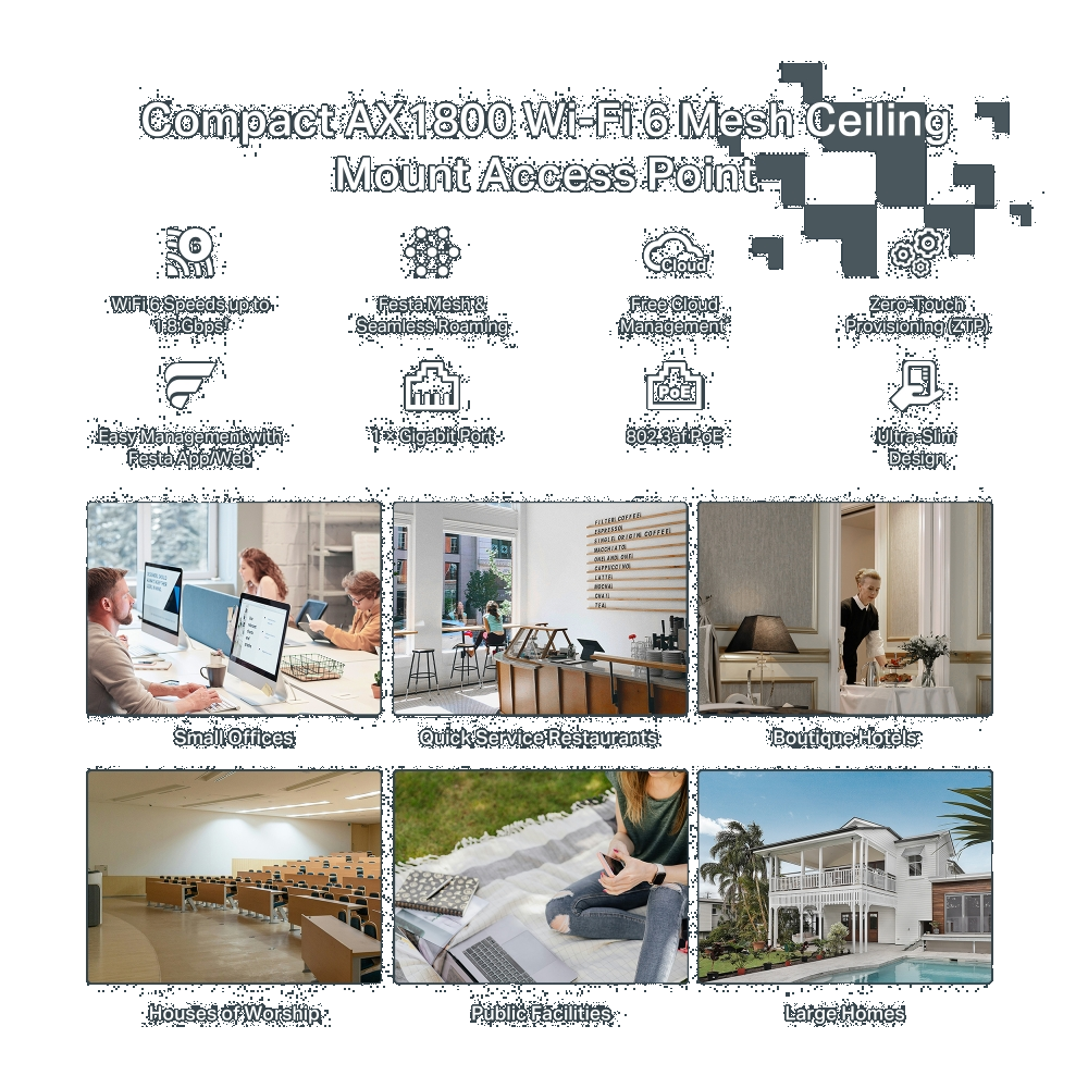 TP-LINK FESTA F61 AX1800 WIFI6 Tavan Tipi Access Point