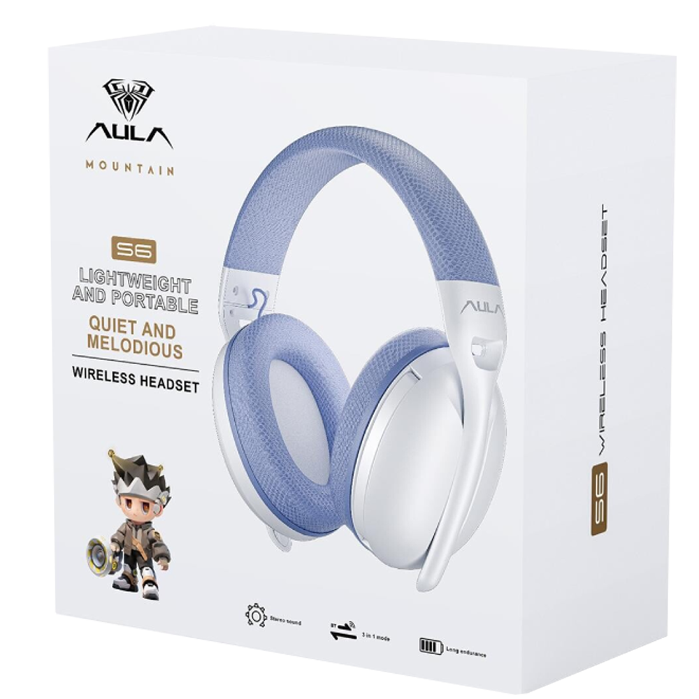 Aula S6 Ultra Kablosuz Mavi Gaming Kulaklık