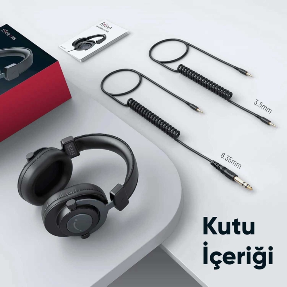 Fifine H8 Profesyonel Beyaz Stüdyo Referans Kulaklığı