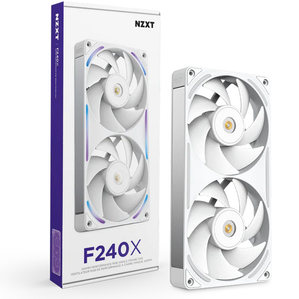 NZXT F240X Single-Frame RGB 240mm Beyaz Kasa Fanı