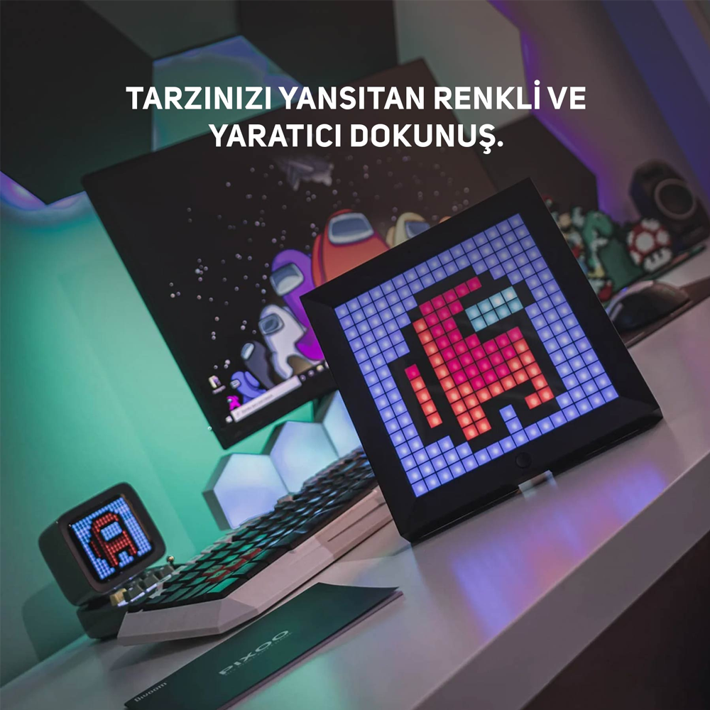 Divoom Pixoo App Kontrollü Animasyonlu Gaming 16x16 Piksel LED Ekran Resim Çerçevesi