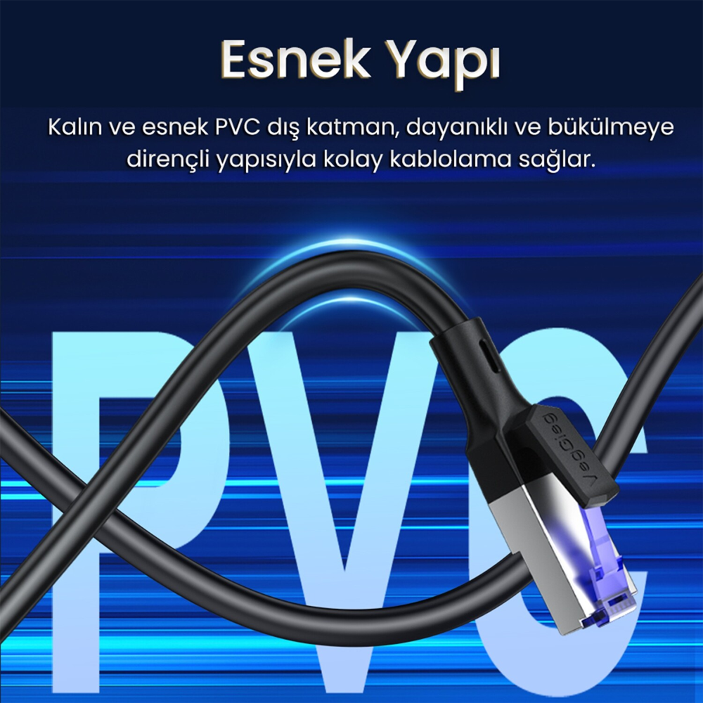 VegGieg CAT7 10Gbps FTP RJ45 Ethernet Kablosu 1 Metre