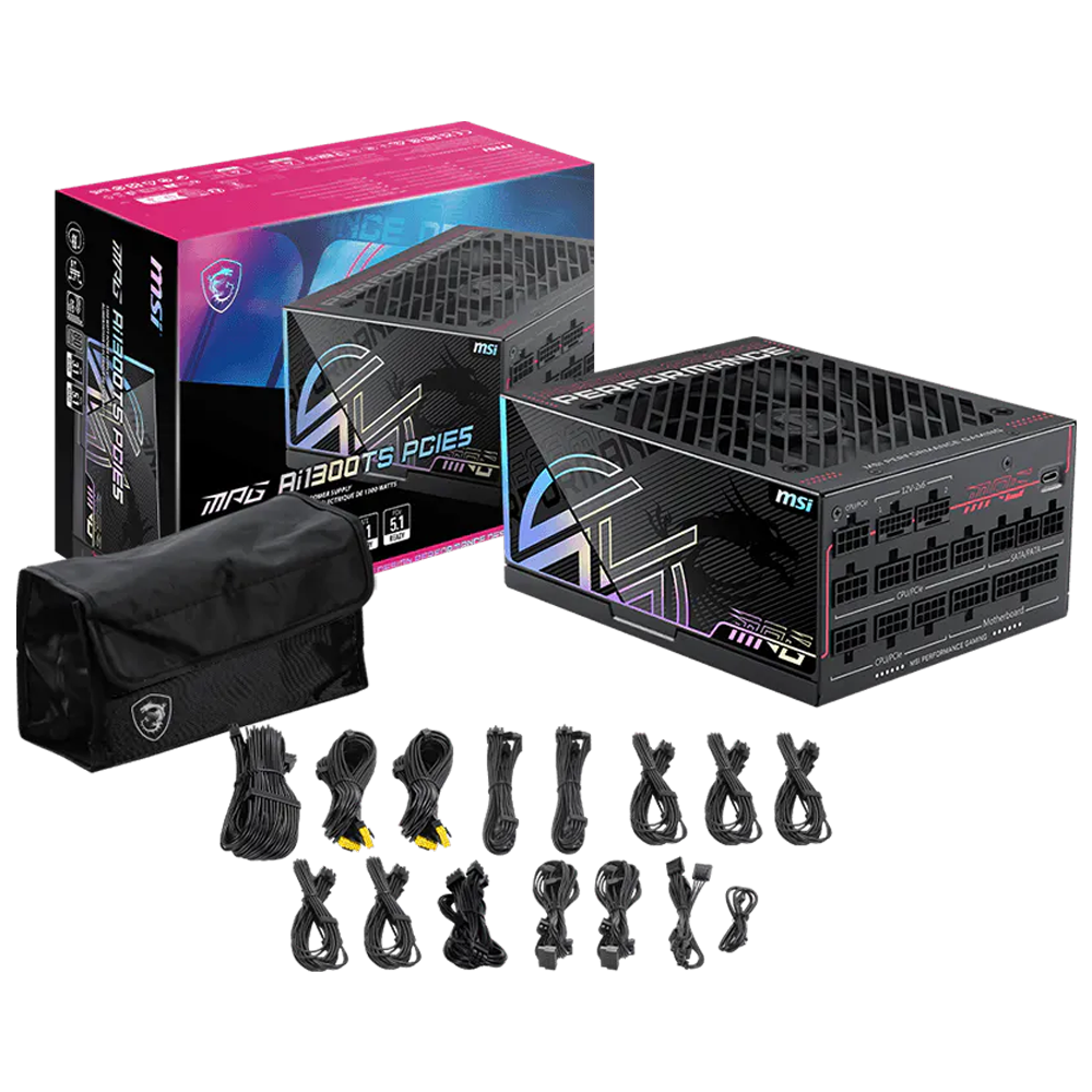 MSI MPG AI1300TS PCIE5 1300W 80+ Titanium ATX 3.1 GEN 5.1 Full Modüler PSU
