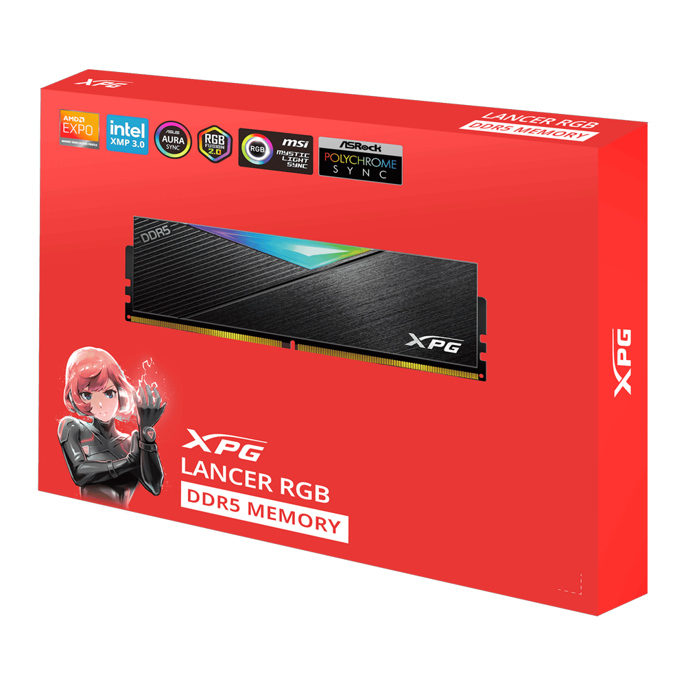 XPG Lancer 64GB (2x32GB) RGB 6400MHz CL32 INTEL XMP/ AMD EXPO DDR5