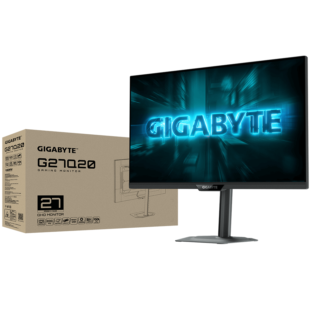 GIGABYTE G27Q20 27" 210Hz(OC) 0.5ms HDMI DP G-Sync Pivot HDR10 QHD SS IPS Gaming Monitör
