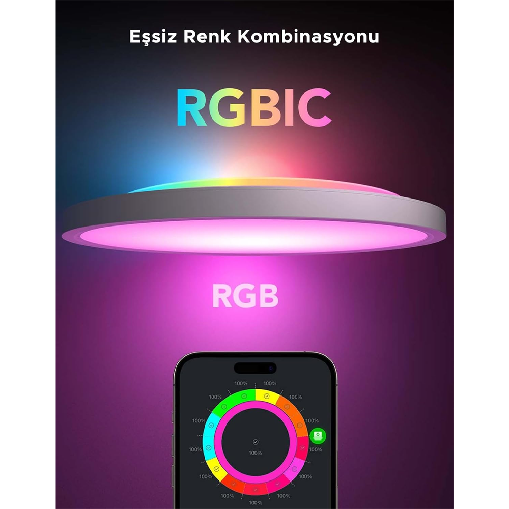 Govee 12" RGB Yuvarlak Akıllı Tavan Armatürü