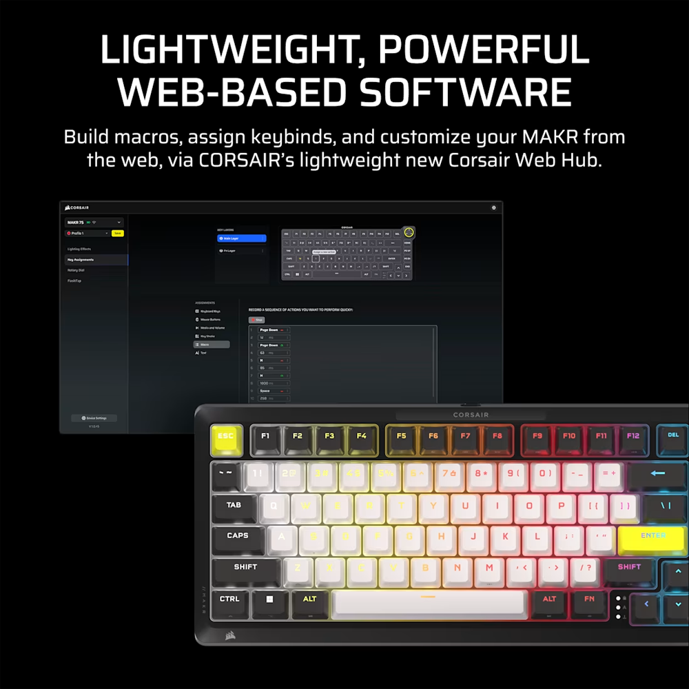 CORSAIR MAKR PRO 75 Manyetik Switch 8000Hz RGB Kablolu Gaming Klavye
