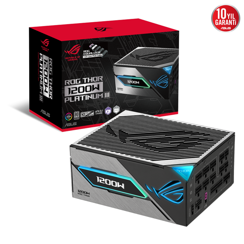ASUS ROG THOR 1200P3 ROG Equalizer 1200W 80+ Platinum ATX 3.1 Gen 5.1 Full Modüler PSU