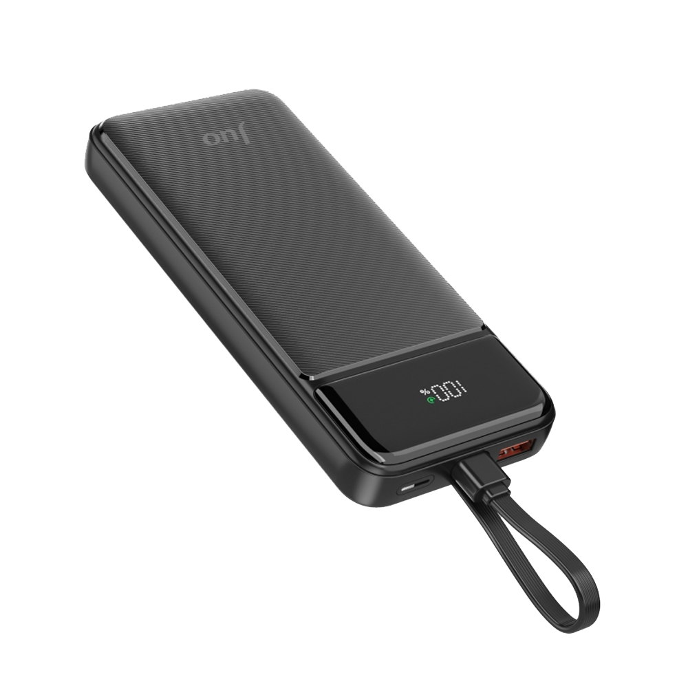 Juo JCP410-B 22.5W 10000mAH Type-C Led Ekranlı Taşınabilir Siyah Hızlı Şarj Powerbank 