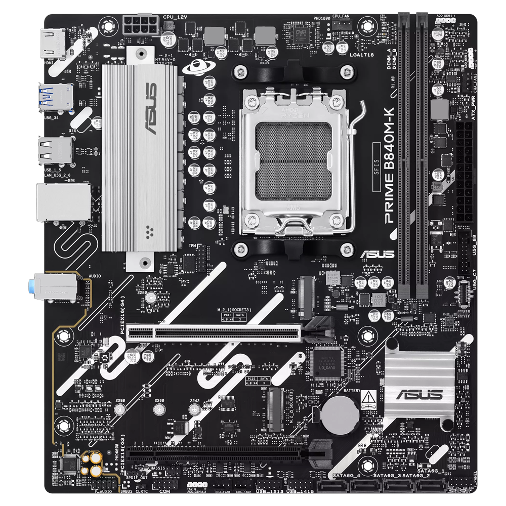 ASUS PRIME B840M-K 8000MHz OC DDR5 Soket AM5 M.2 HDMI mATX Anakart