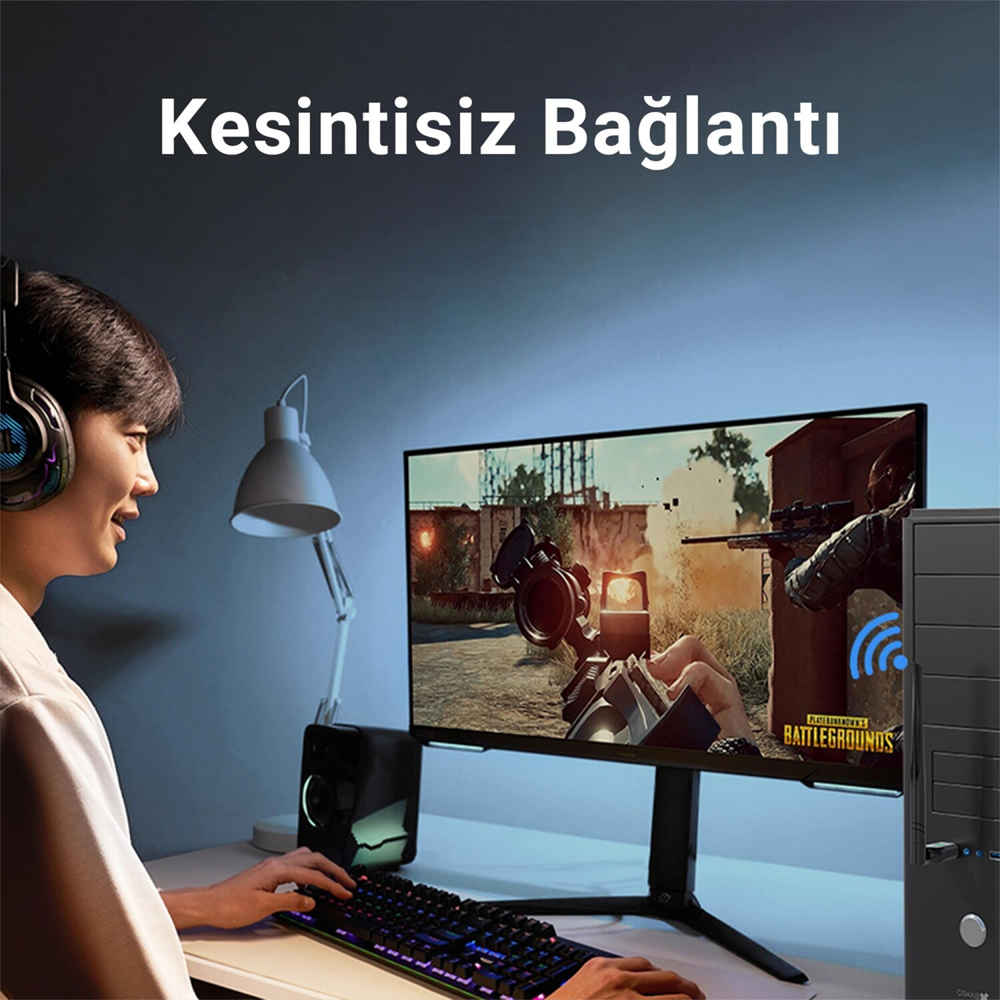 VegGieg 650 Mbps 2.4GHz/5GHz Dual Band Alıcı Verici USB WiFi Adaptör