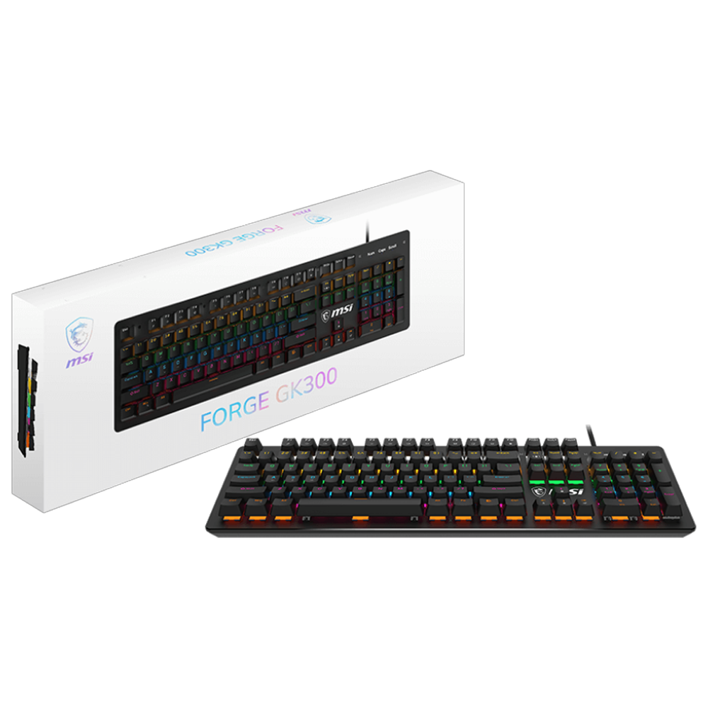 MSI FORGE GK300 Red Switch RGB Mekanik Türkçe Kablolu Gaming Klavye