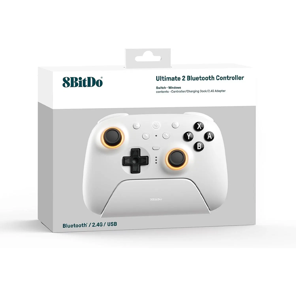 8BitDo Ultimate 2 Hall Efect Kablosuz Beyaz  Gamepad