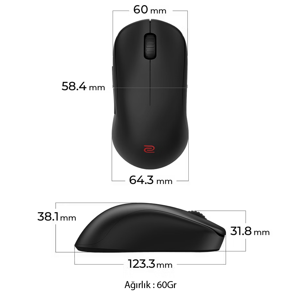 BenQ Zowie U2-DW 3200 DPI Kablosuz Gaming Mouse | ITOPYA