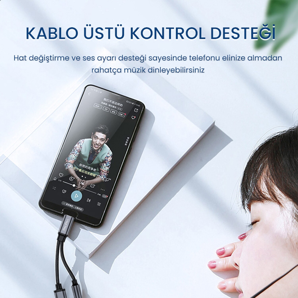 VegGieg Type-C 3.5mm Kulaklık ve Type-C Şarj Dönüştürücü Adaptör