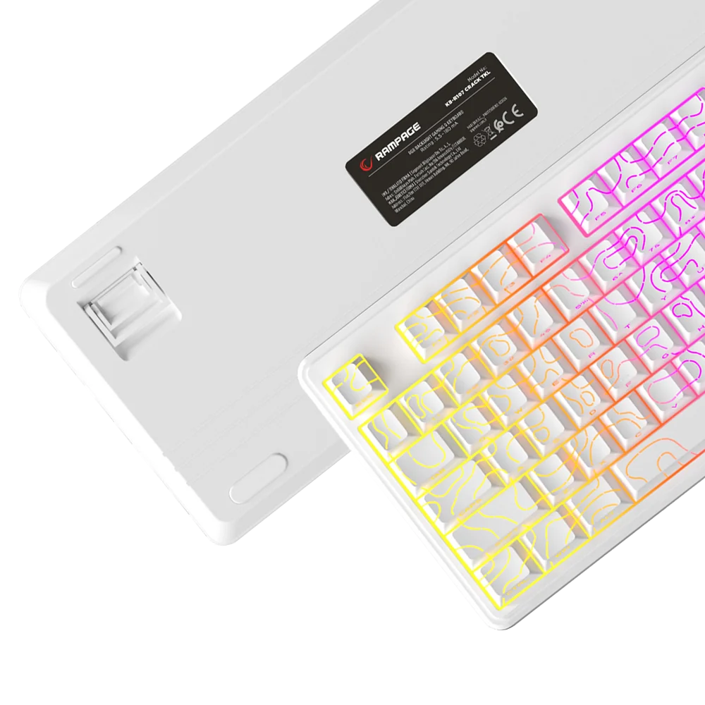 Rampage KB-R107 CRACK Membrane RGB Beyaz Kablolu Gaming Klavye