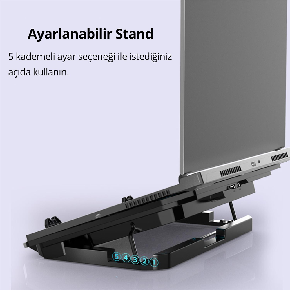 Juo Ventus 5 Fanlı LED Aydınlatmalı Notebook Soğutucu