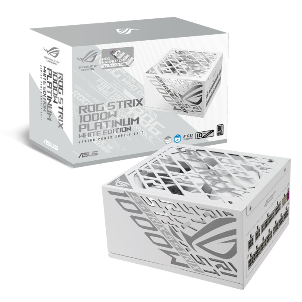 ASUS ROG STRIX 1000P ROG Equalizer 1000W 80+ Platinum ATX 3.1 Gen 5.1 Beyaz Full Modüler PSU