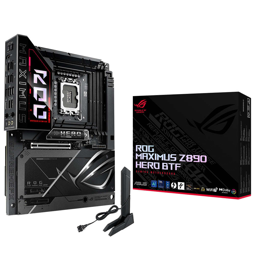 ASUS ROG MAXIMUS Z890 HERO BTF 9200MHz OC WIFI 7 DDR5 Soket 1851 M.2 HDMI Thunderbolt 4 ATX Anakart