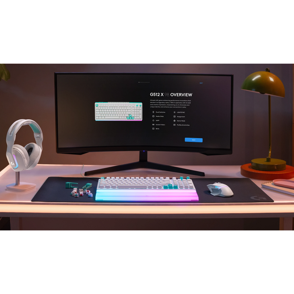Logitech G512 X 98 Tactile Switch RGB Mekanik Beyaz Kablolu Gaming Klavye