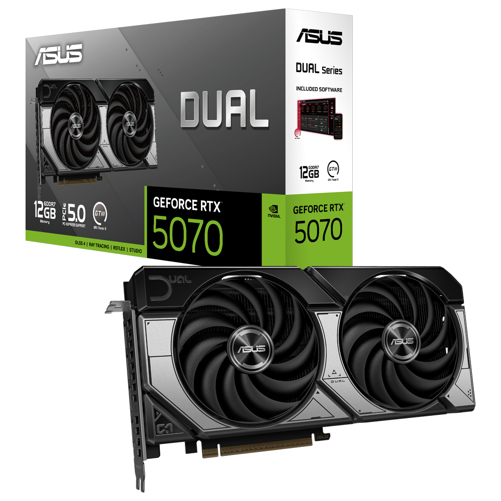 ASUS Dual GeForce RTX 5070 12GB GDDR7 DLSS 4 192 Bit Ekran Kartı görsel 1