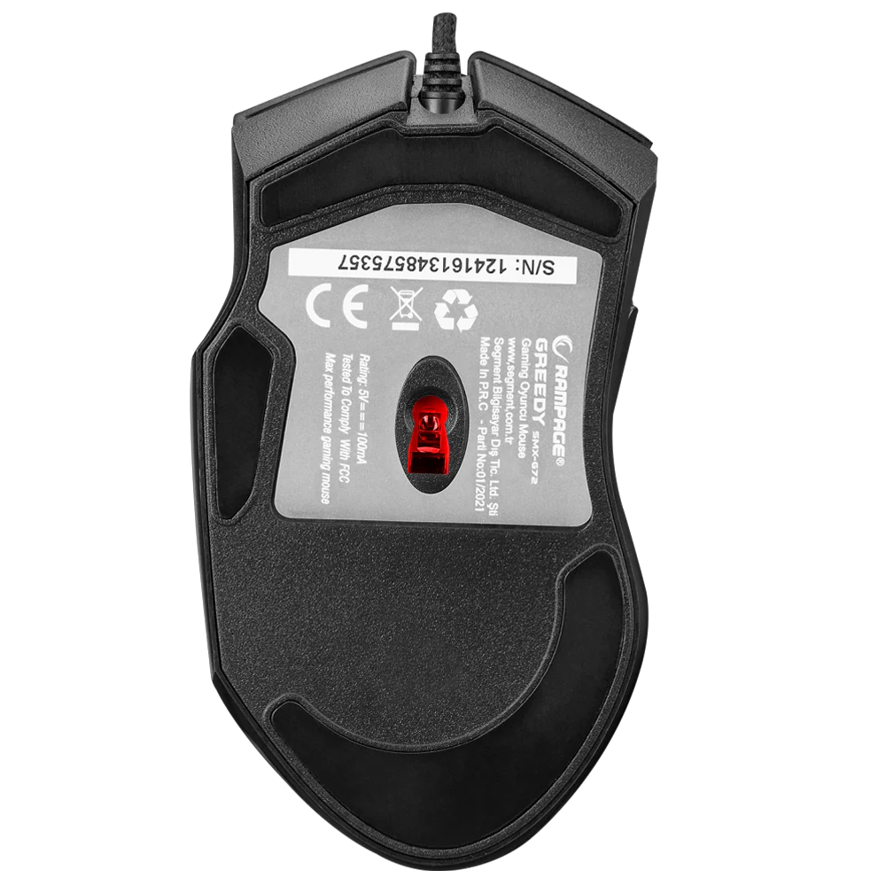 Rampage SMX-G72 GREEDY V2 12800DPI RGB Kablolu Siyah Gaming Mouse