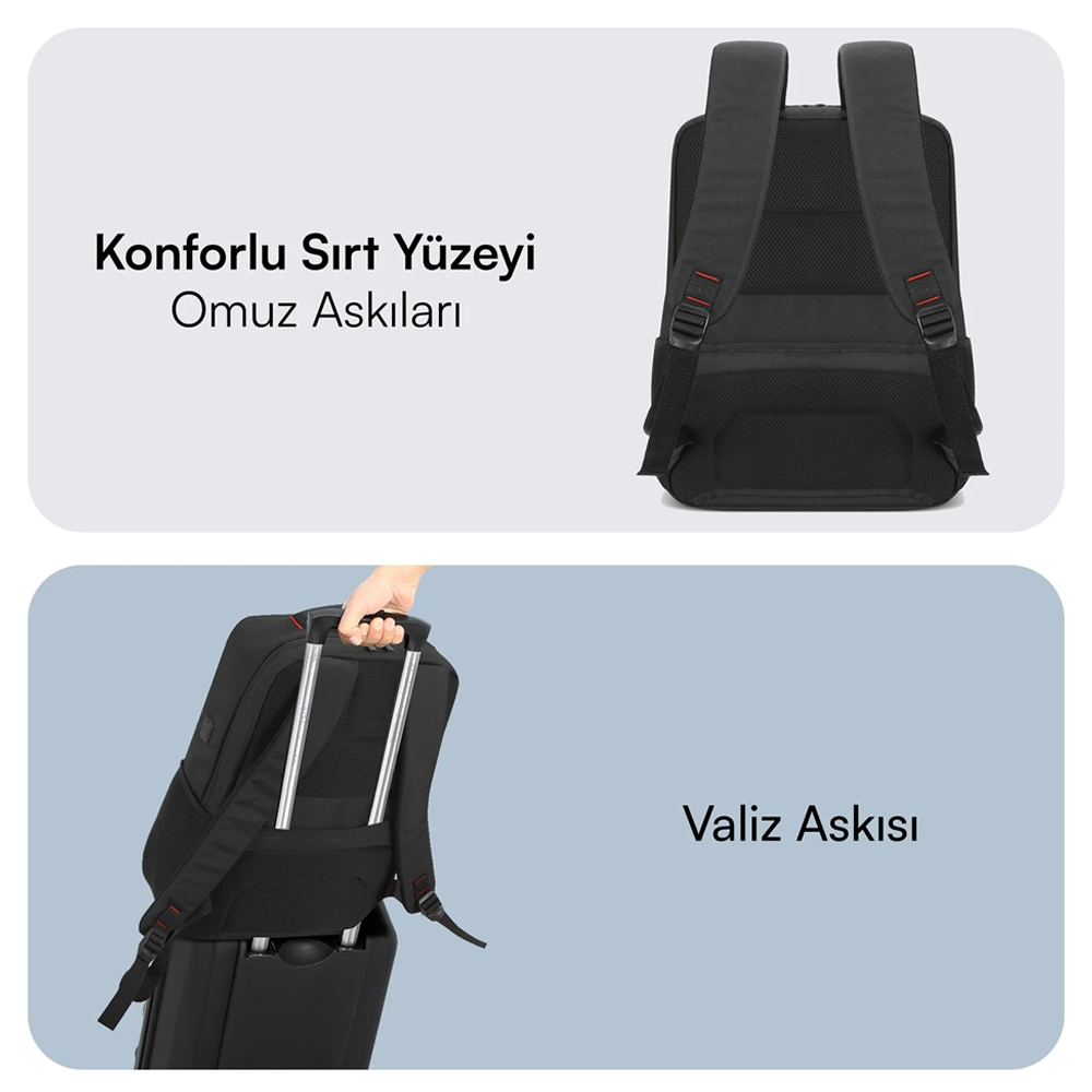 MACK MCC-804 14.1 Business X Notebook Siyah Sırt Çantası