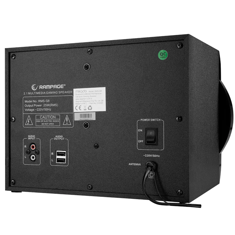 Rampage RMS-G8 Anteres 2+1 25W Bluetooth RGB Gaming Speaker
