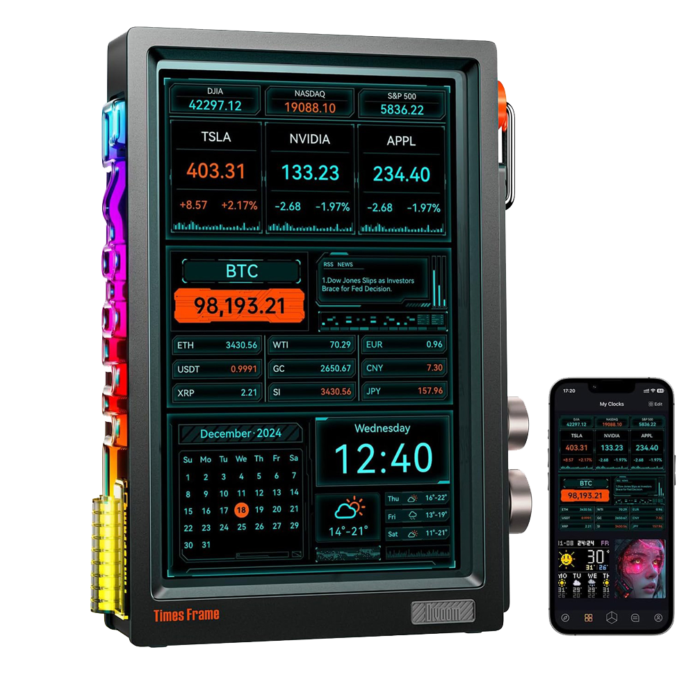  Divoom Times Frame 10.1" 64GB Akıllı Kişiselleştirilebilir RGB LED IPS Siyah Dijital Çerçeve