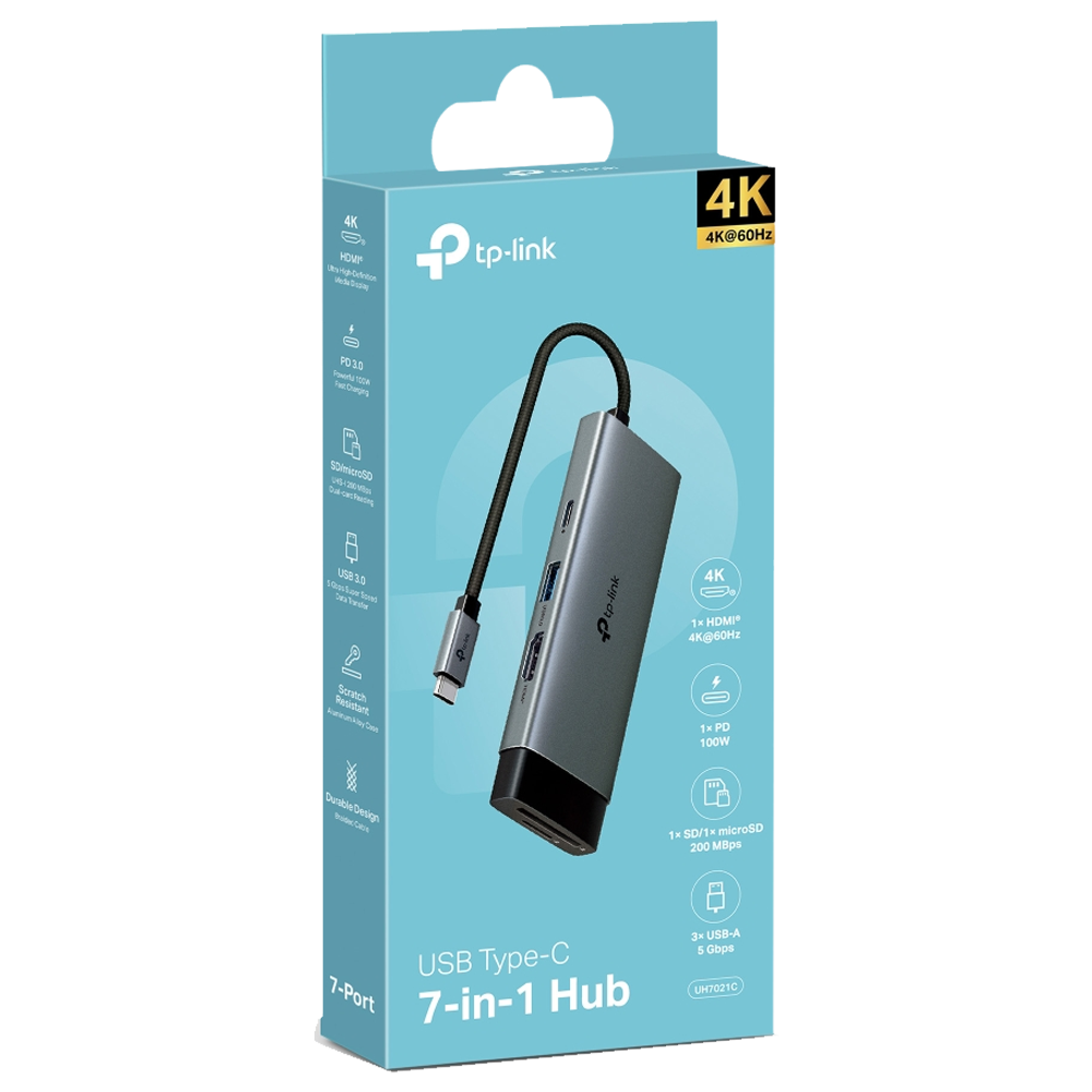 TP-LINK UH7021C USB Type-C HDMI PD SD MicroSD Dönüştürücü Hub
